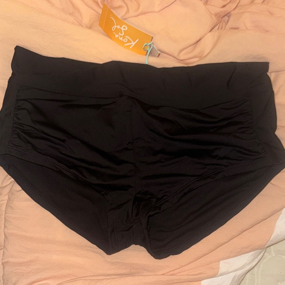 Kona Sol Black Swim/Athletic Women's Shortie Shorts